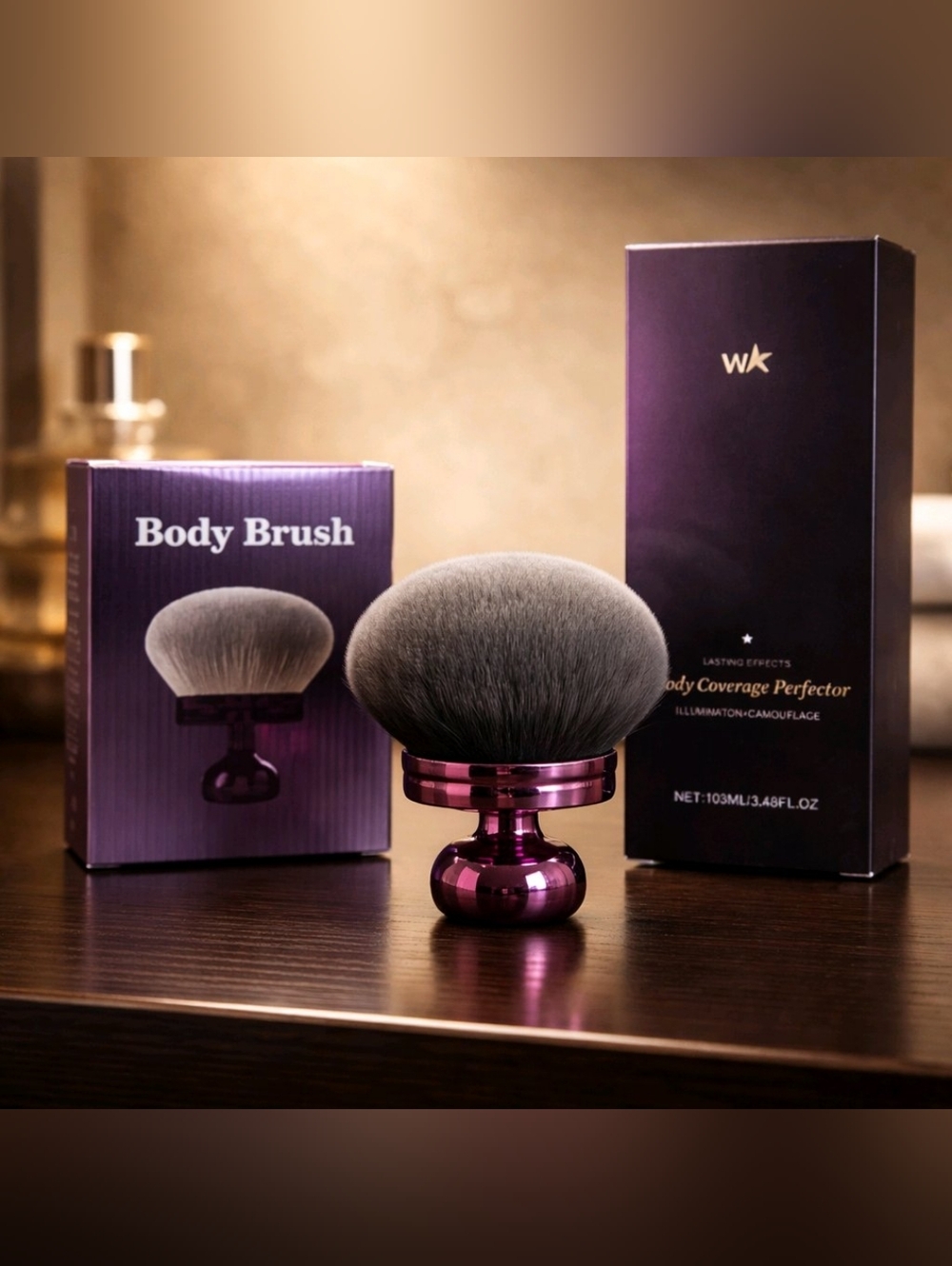 WB Golden Radiance Body Coverage Perfector & Large Applicator Brush Set NEW